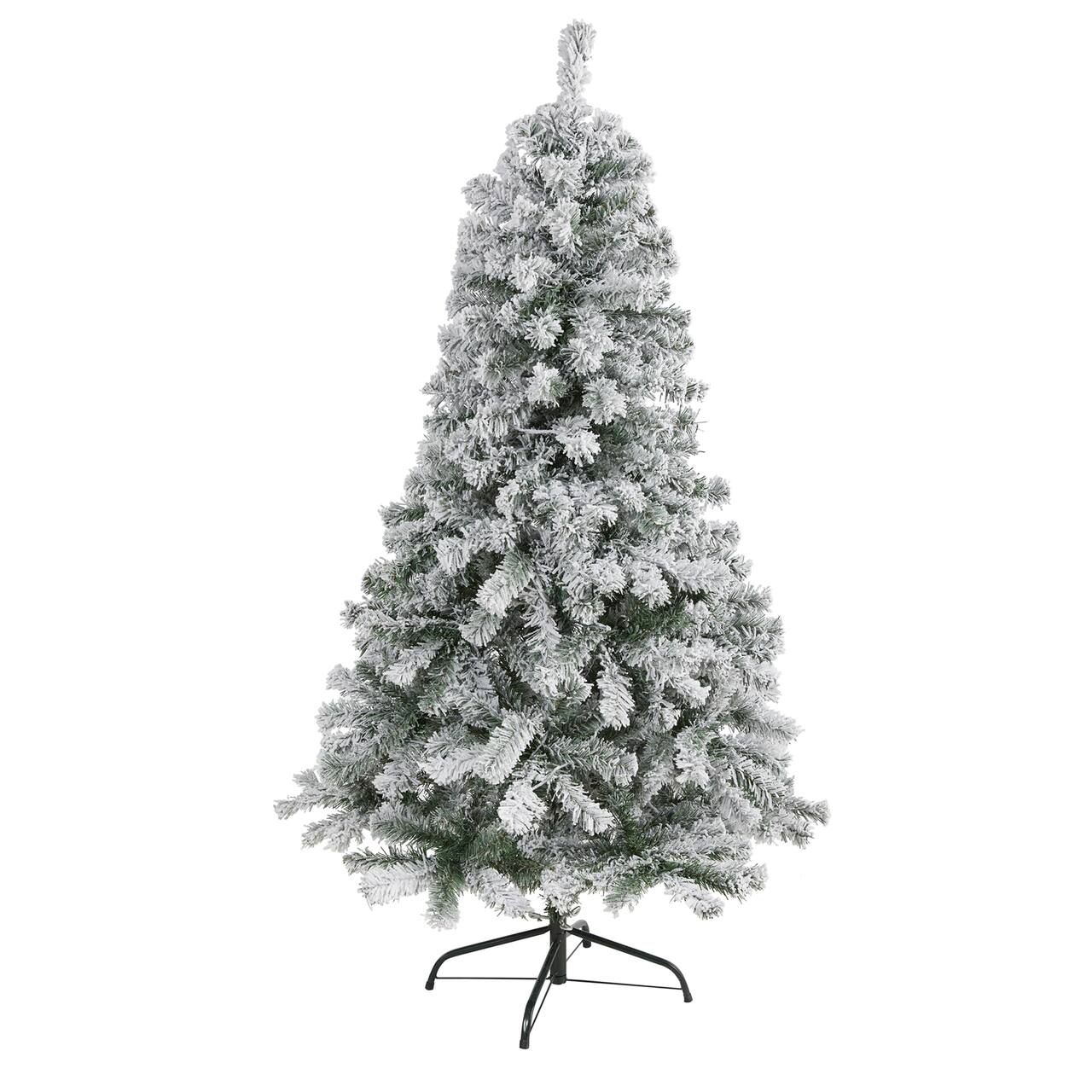 5ft. Unlit Flocked Rock Springs Spruce Artificial Christmas Tree